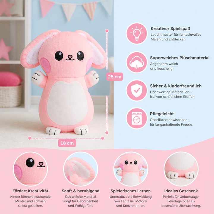 Leuchtendes Kuscheltier Fuchs. Kreatives, interaktives Kinderspielzeug & pädagogisches Geschenk für Sinneswahrnehmung.