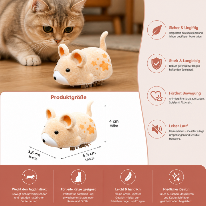Robustes interaktives Katzenspielzeug, sicher für Ihre Katze. Das Hamster Design begeistert jeden Stubentiger.