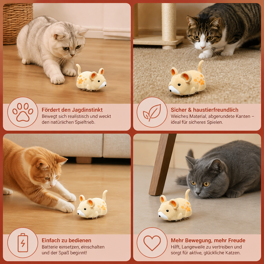 Interaktives Hamster Spielzeug für geistige Anregung und tägliche Bewegung. Ein Muss für jede Indoor Katze.