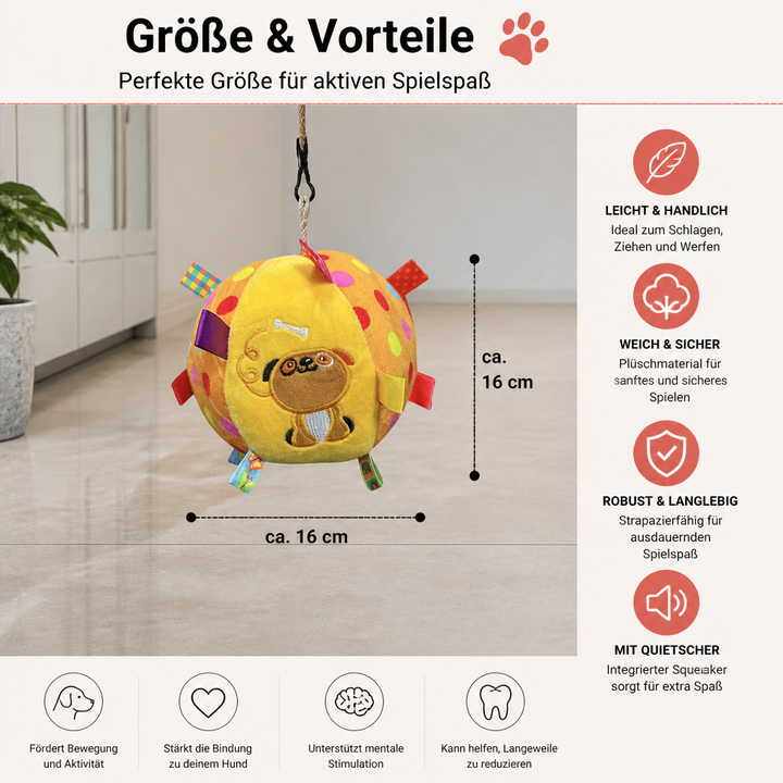 Interaktives Hundespielzeug: Aufhängbares Spielseil & Haken, ideal für Bewegung, Auslastung & geistige Stimulation.