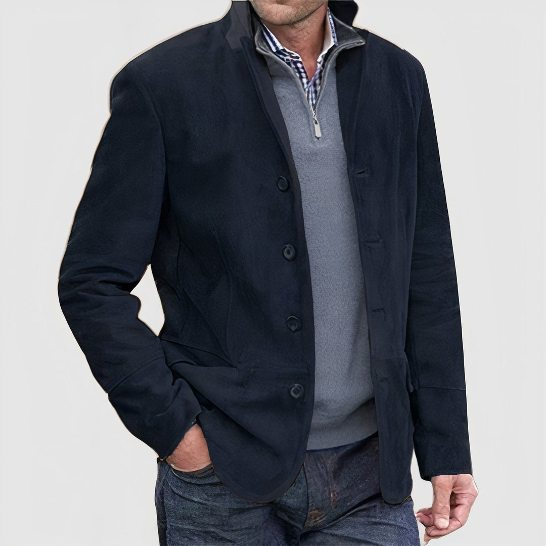 Herren Jacke im eleganten Vintage-Look. Eine komfortable Stehkragenjacke für stilbewusste Männer.
