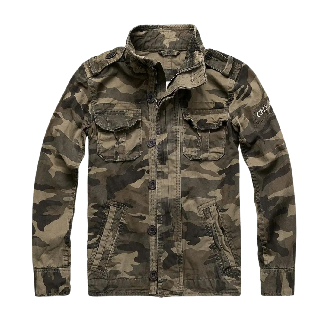 Bequeme Herren Jeansjacke im Retro-Design mit vielen Taschen. Eine stilvolle Übergangsjacke für Herrenmode und Alltag.