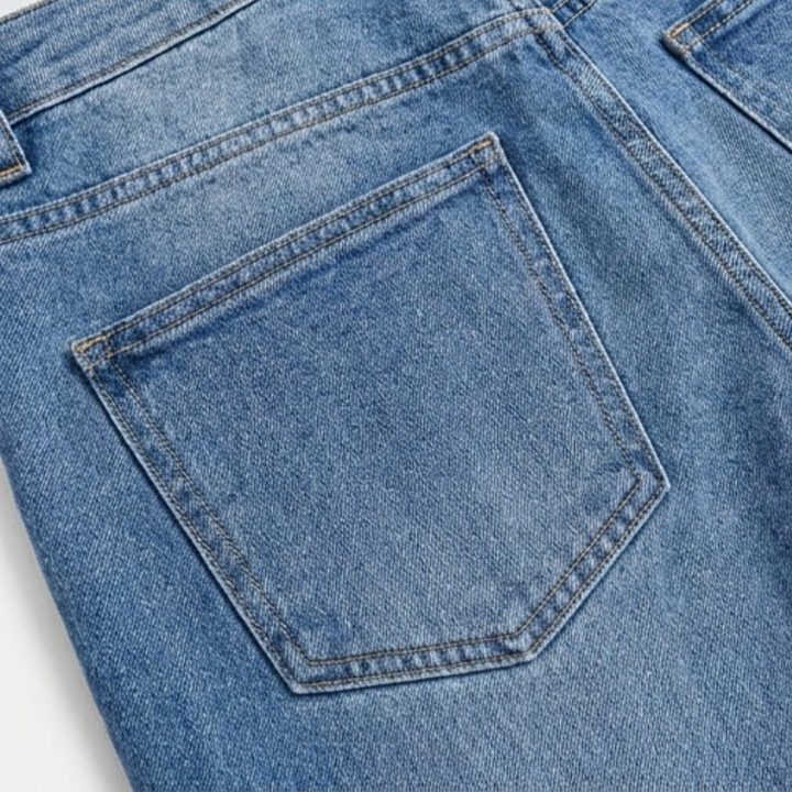 Blaue Damen Flare Jeans, hoher Bund, Wide-Leg, bequeme Passform, perfekt für den Alltagslook.