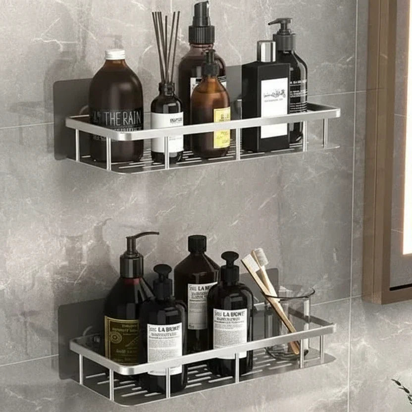 Flexibles Wandregal selbstklebend, geeignet für die Dusche, Küche oder Gäste-WC.