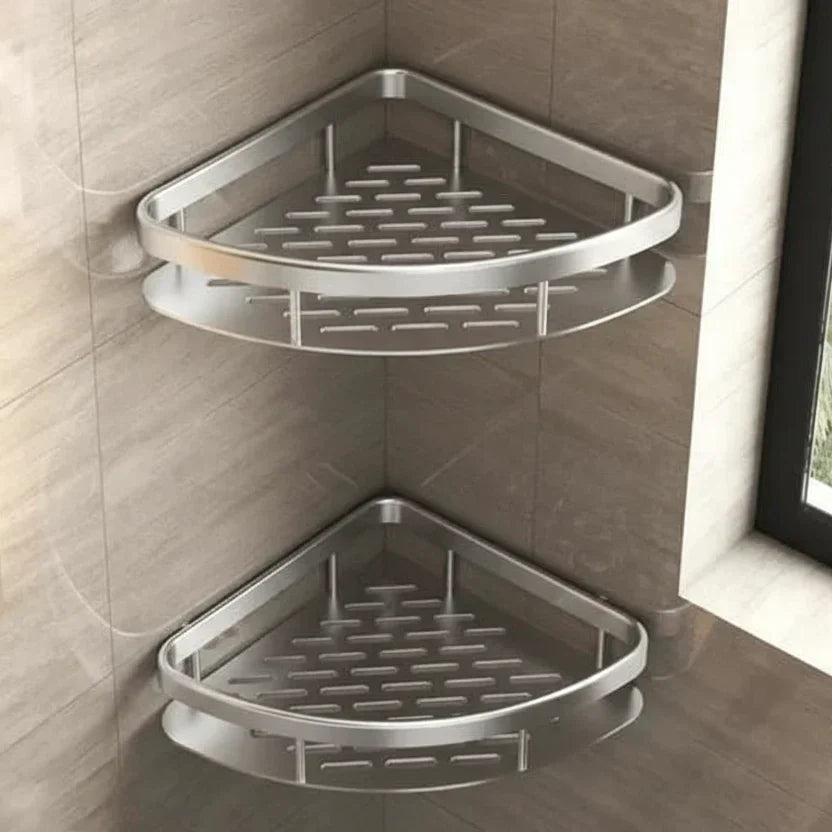 Elegantes Duschregal aus Edelstahl, selbstklebend, rostfrei & pflegeleicht, modern.
