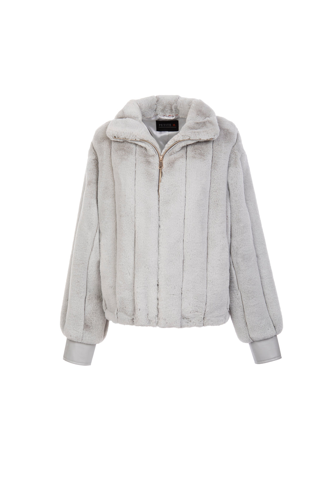 Moderne Damen Bomberjacke flauschig in Blaugrau. Weiche Winterjacke & stilvolle Übergangsjacke für komfortable Outfits.
