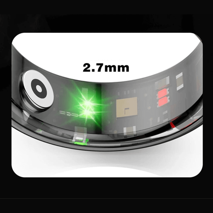 Gesundheitstracker Ring aus Titan. Minimalistisches Unisex-Design. Misst Herzfrequenz, Schlafqualität & Aktivität präzise.