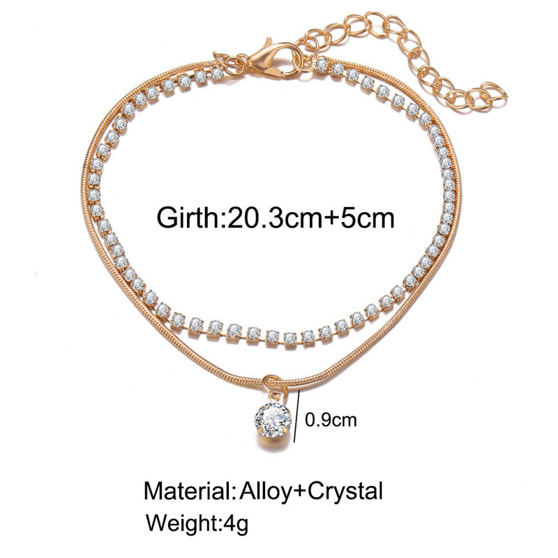 Modischer Damen Beinschmuck: Elegante Fußkette mit Perlen, verstellbar für optimalen Tragekomfort.
