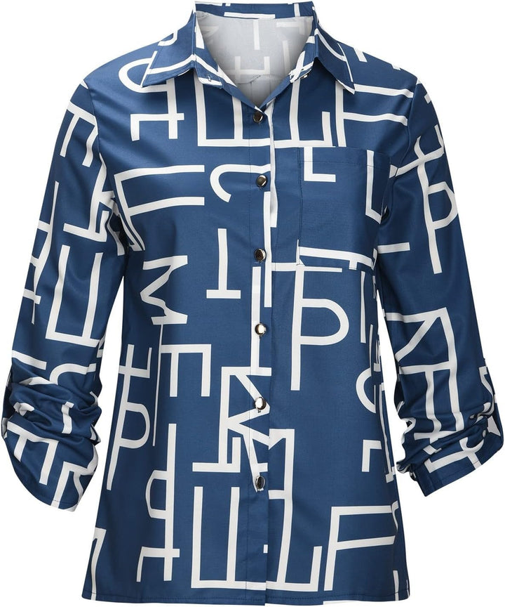 Elegantes Damen Langarmhemd mit einzigartigem Print, modisch & bequem. Für stilvolle Auftritte.