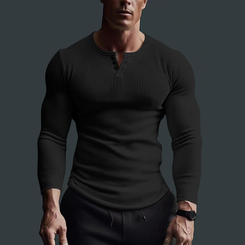 Komfortables Herren Langarmshirt mit Rundhals in Slimfit. Stilvolles, kombinierbares Oberteil für Freizeit & Alltag.