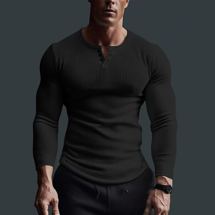 Komfortables Herren Langarmshirt mit Rundhals in Slimfit. Stilvolles, kombinierbares Oberteil für Freizeit & Alltag.