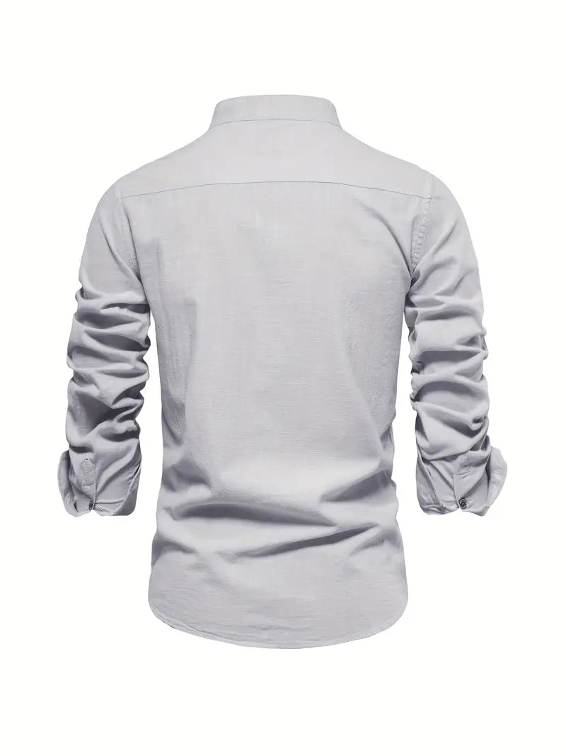 Modernes Casual Herrenhemd, Langarm. Elegante Passform & hoher Tragekomfort für den Sommer.
