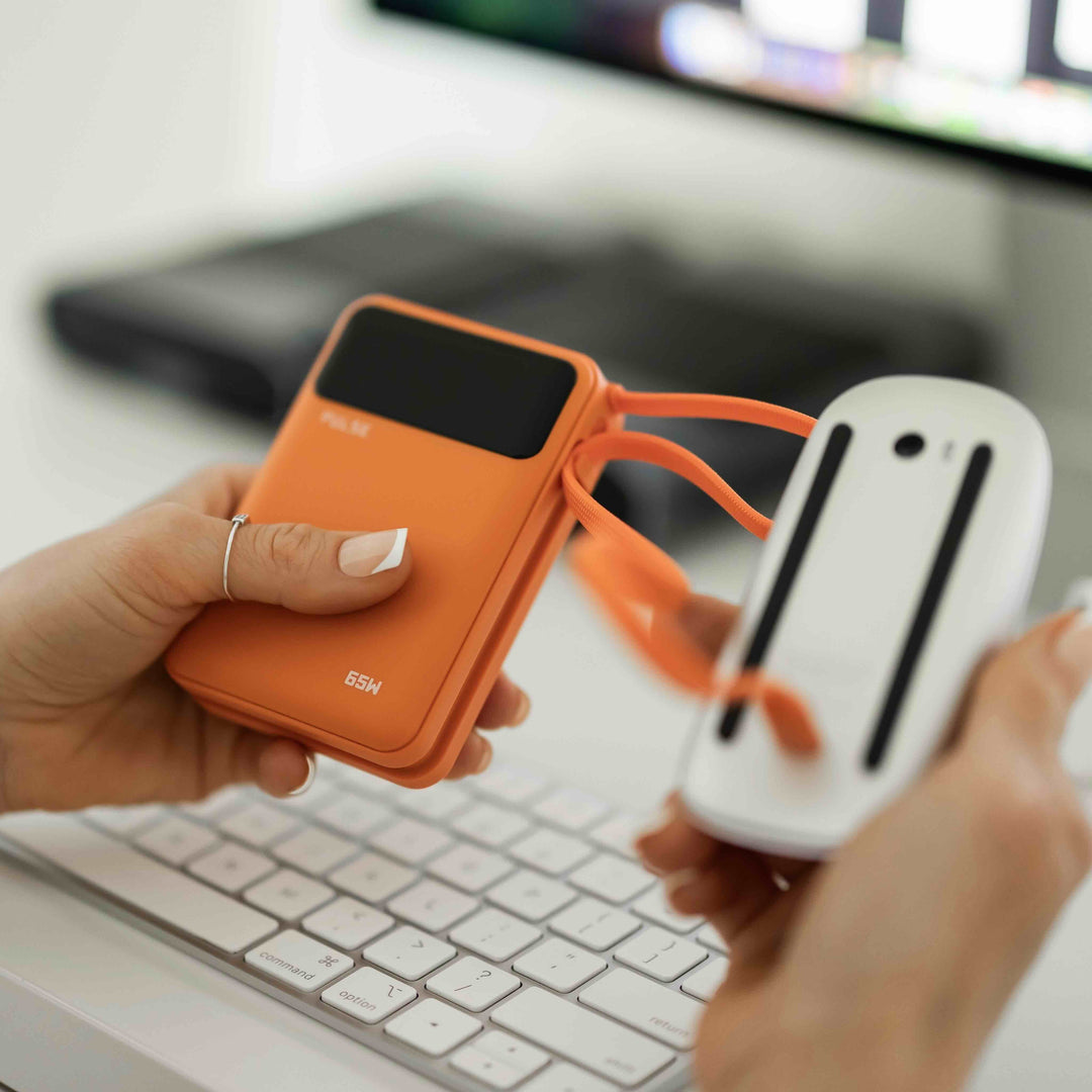 Reisefertige Powerbank 20000mAh mit 65W USB-C Power Delivery für alle Endgeräte.