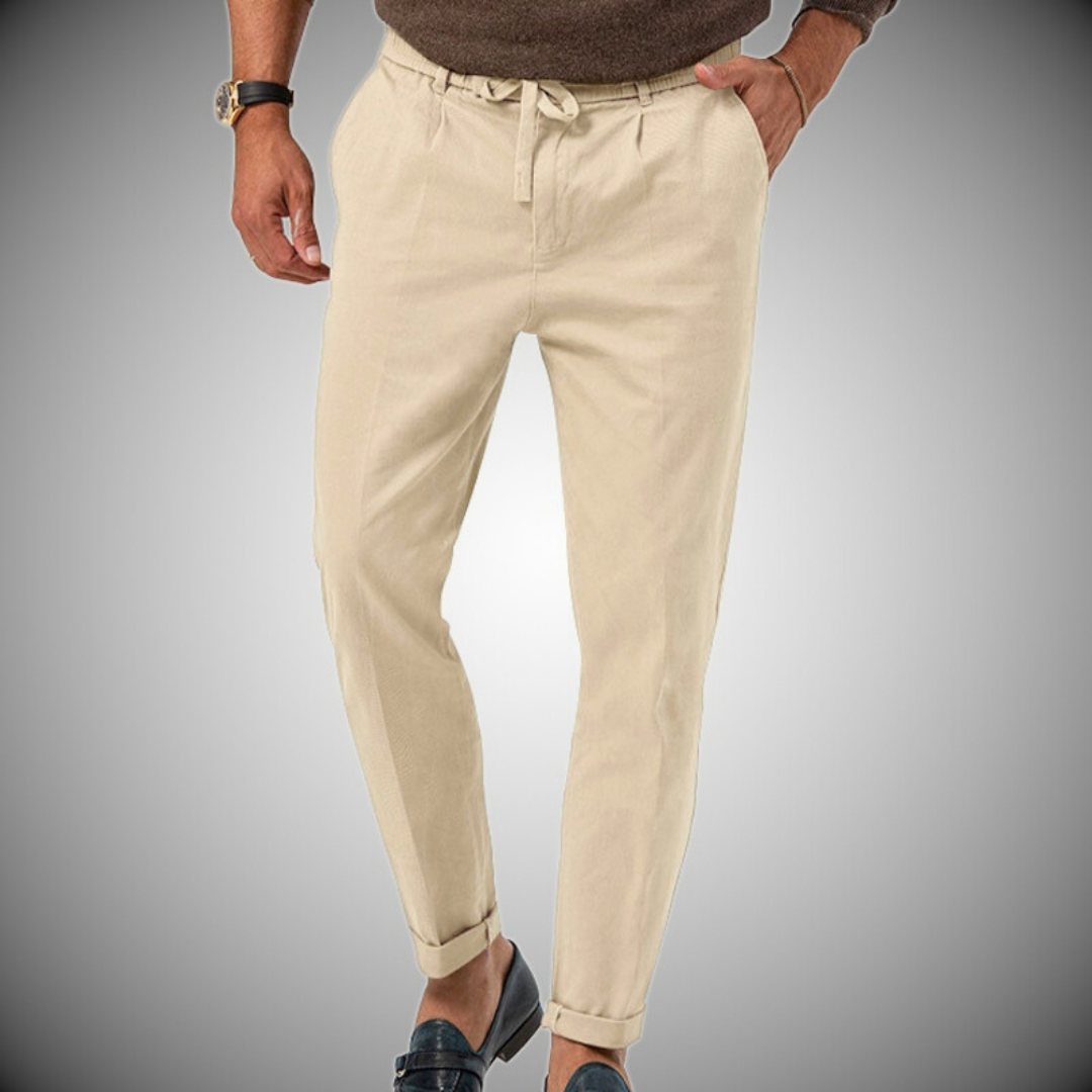 Trendige Loris Herren Schnürhose für Männer, moderne und stylische Sommerhose mit Kordelzug für Freizeit.