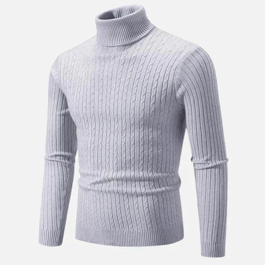 Moderner Herrenpullover mit Rollkragen, ideal für elegante Freizeit-Looks und Wintermode.