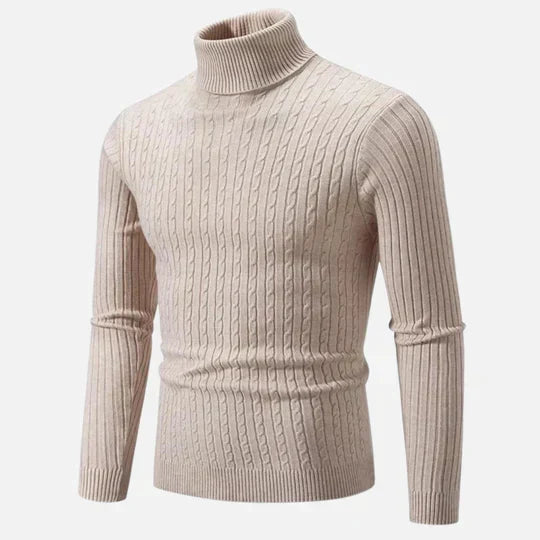Klassischer, eleganter Herrenpullover mit Rollkragen. Ideal als warmes Oberteil für kalte Tage und Freizeit.