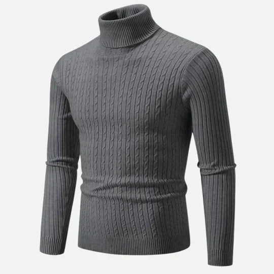 Hochwertiger Herren-Rollkragenpullover, langärmlig und warm. Perfekte Bekleidung für den eleganten Männerstil.