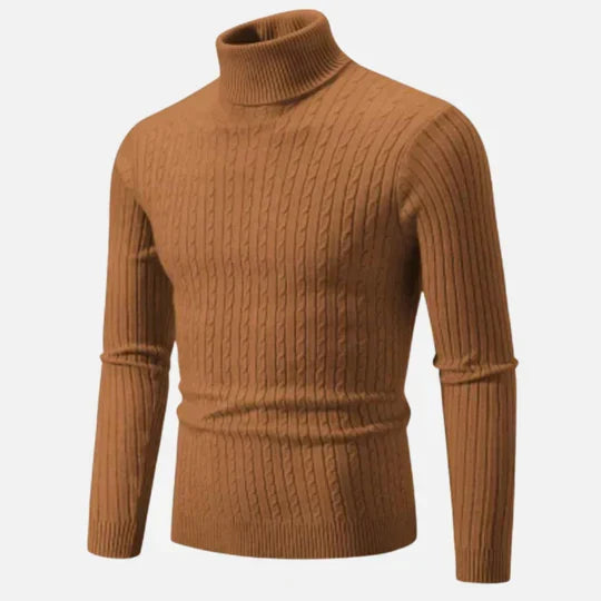 Rollkragen-Strickpullover für Herren, elegant und warm. Ein vielseitiges Oberteil für Winter und Freizeit.