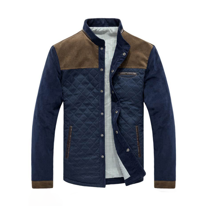 Lässige Lozenda Bomberjacke für Herren mit Rippbündchen und Stehkragen; stylische Freizeitjacke und Oberbekleidung.