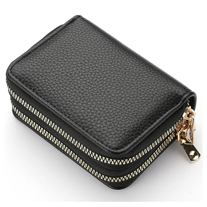 Kleine, elegante Damen Geldbörse mit Litschi-Muster. Kompaktes Design für jede Handtasche. Fashion Accessoire.