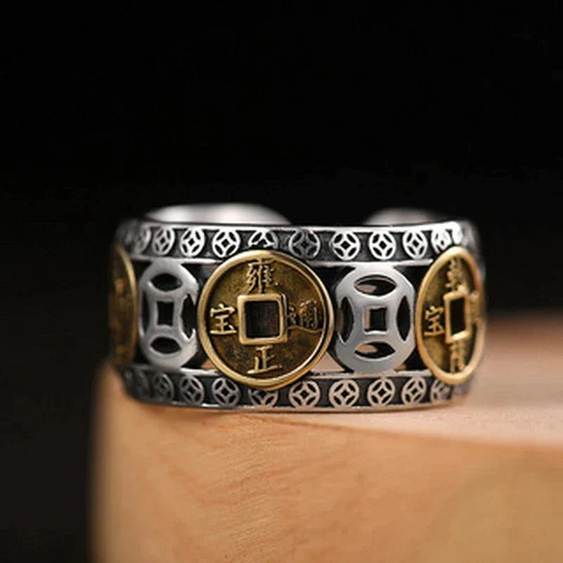 Mystischer Unisex Reichtumsring als Talismann für Schutz, Erfolg und Wohlstand.