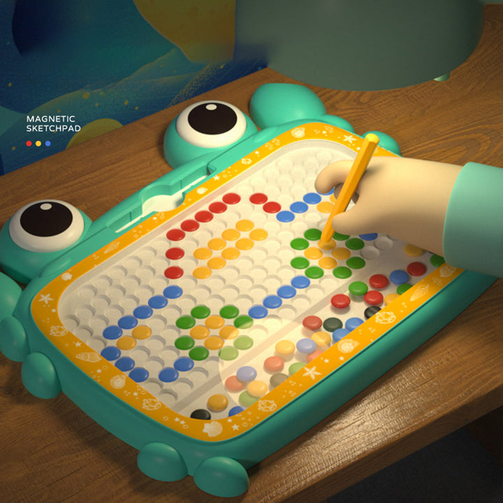 Montessori Magnettafel für Kinder; buntes Bildungsspielzeug zur Entwicklung von Formerkennung & Feinmotorik.