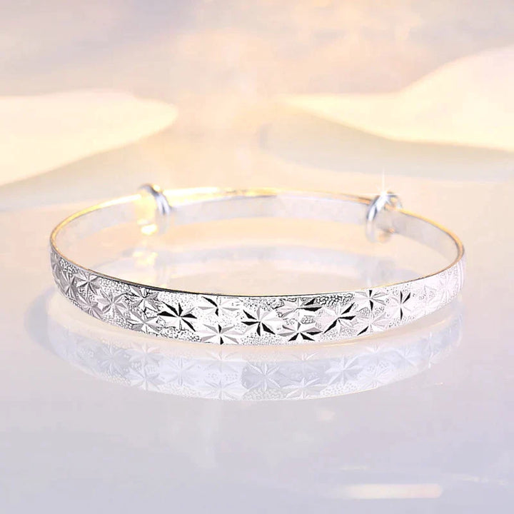 Damen-Silberarmband, 925er Sterlingsilber, mit Sternen, verstellbar. Perfekte Geschenkidee für Frauen.