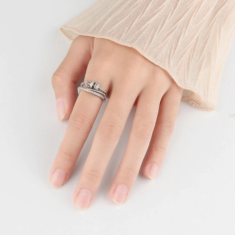 Eleganter Zirkonium Edelstahl Zappelring für Damen & Herren. Ideal zur Angstlinderung & Fokussteigerung.