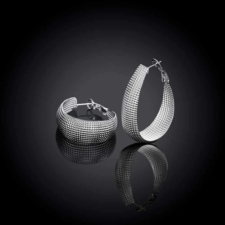 Hypoallergene Damen-Ohrringe aus Sterlingsilber, runde Creolen für sensible Ohren.