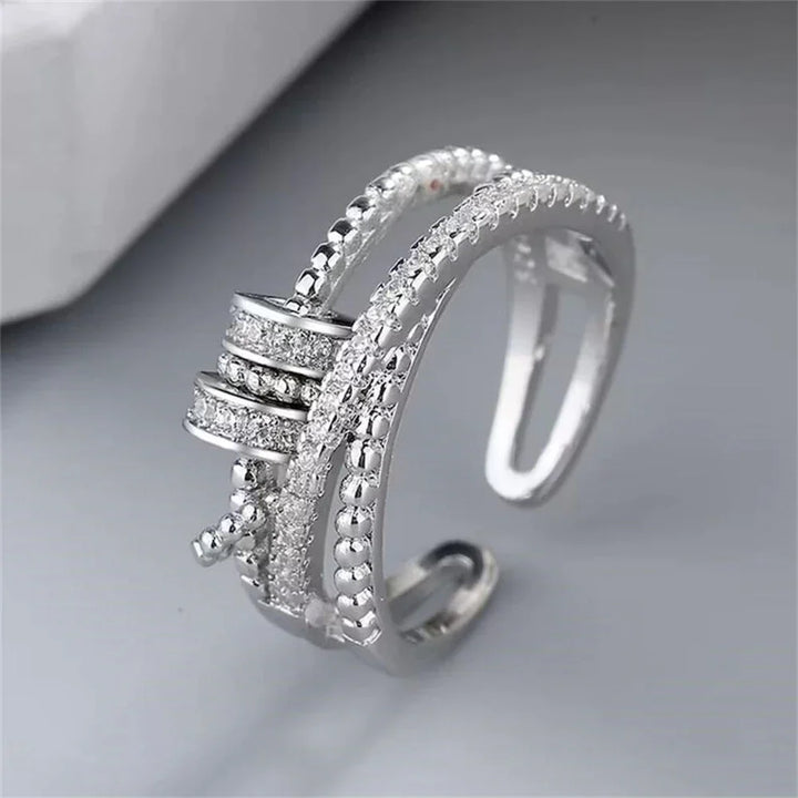 Zirkonium Zappelring für Damen & Herren. Edler Edelstahlring für Fokus, Angstlinderung & Stressabbau.