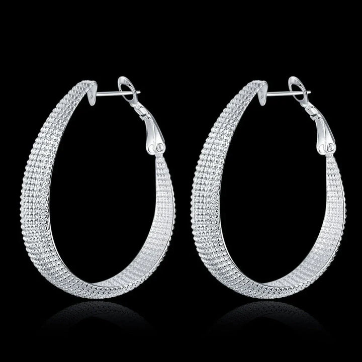 Exquisite Damen-Geschenkidee: runde Sterlingsilber-Ohrringe, Qualitätsschmuck aus Feinsilber.