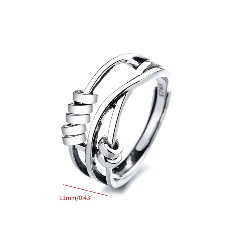 Detailreicher 925 Silber Spinnerring, unisex, als Schmuck und effektiver Beruhigungsring für täglichen Stress.