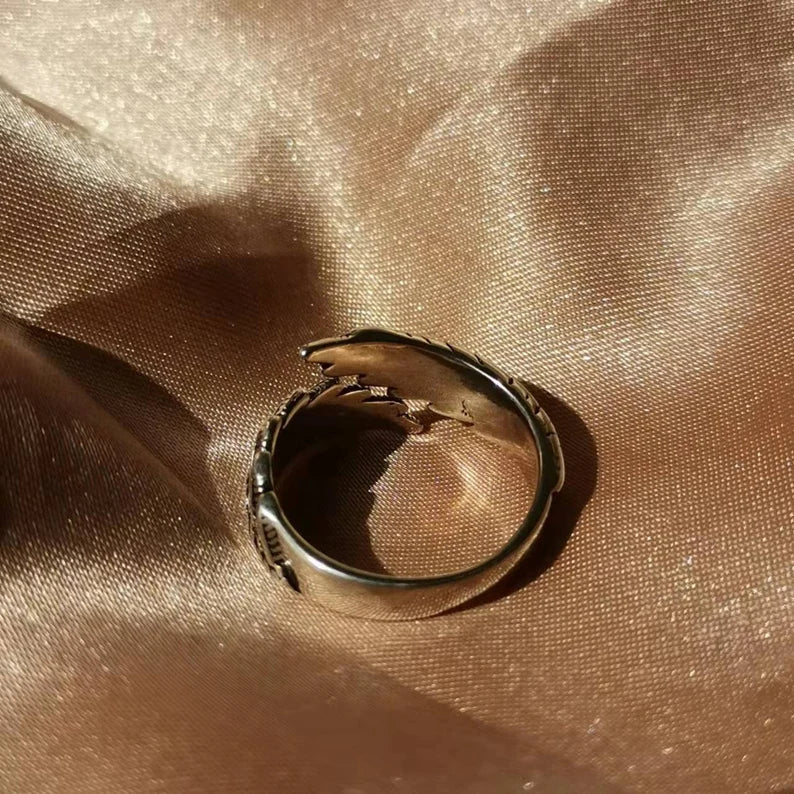 Eleganter Unisex-Ring mit Federflügel-Design aus 925er Silber, ein bedeutungsvolles Schutzsymbol und Schmuckgeschenk.