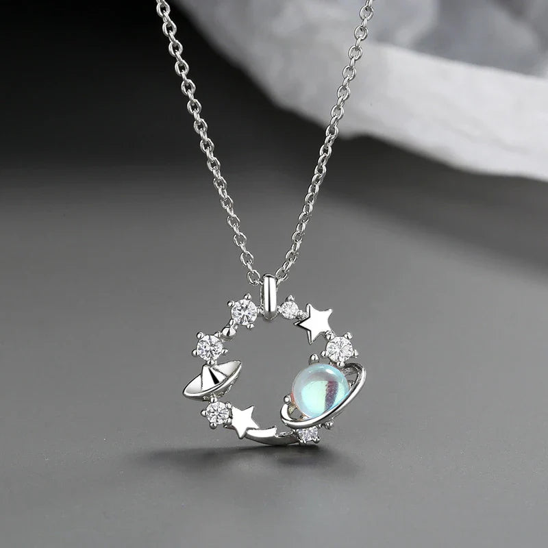 Persönliche Mädchen Silberkette "Unendliche Liebe", Sterlingsilber Geschenk für Tochter mit Stern-Anhänger.