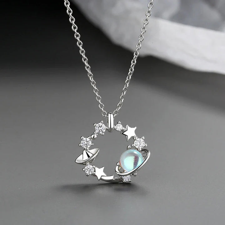 Persönliche Mädchen Silberkette "Unendliche Liebe", Sterlingsilber Geschenk für Tochter mit Stern-Anhänger.