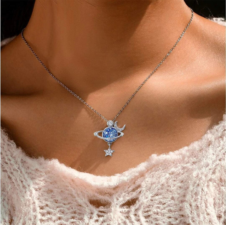 Modische Mädchenhalskette "Unendliche Liebe", Sterlingsilber mit Stern. Ideales Tochtergeschenk, Liebesbeweis.