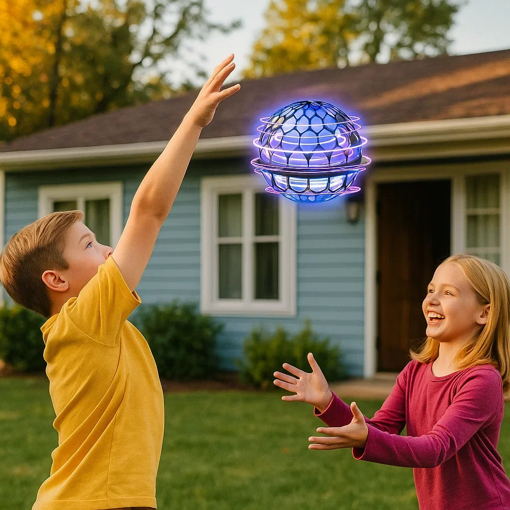 Innovatives LED-Flugspielzeug: schwebender Ball. Wiederaufladbares Gadget, ideale Geschenkidee für alle Altersgruppen.