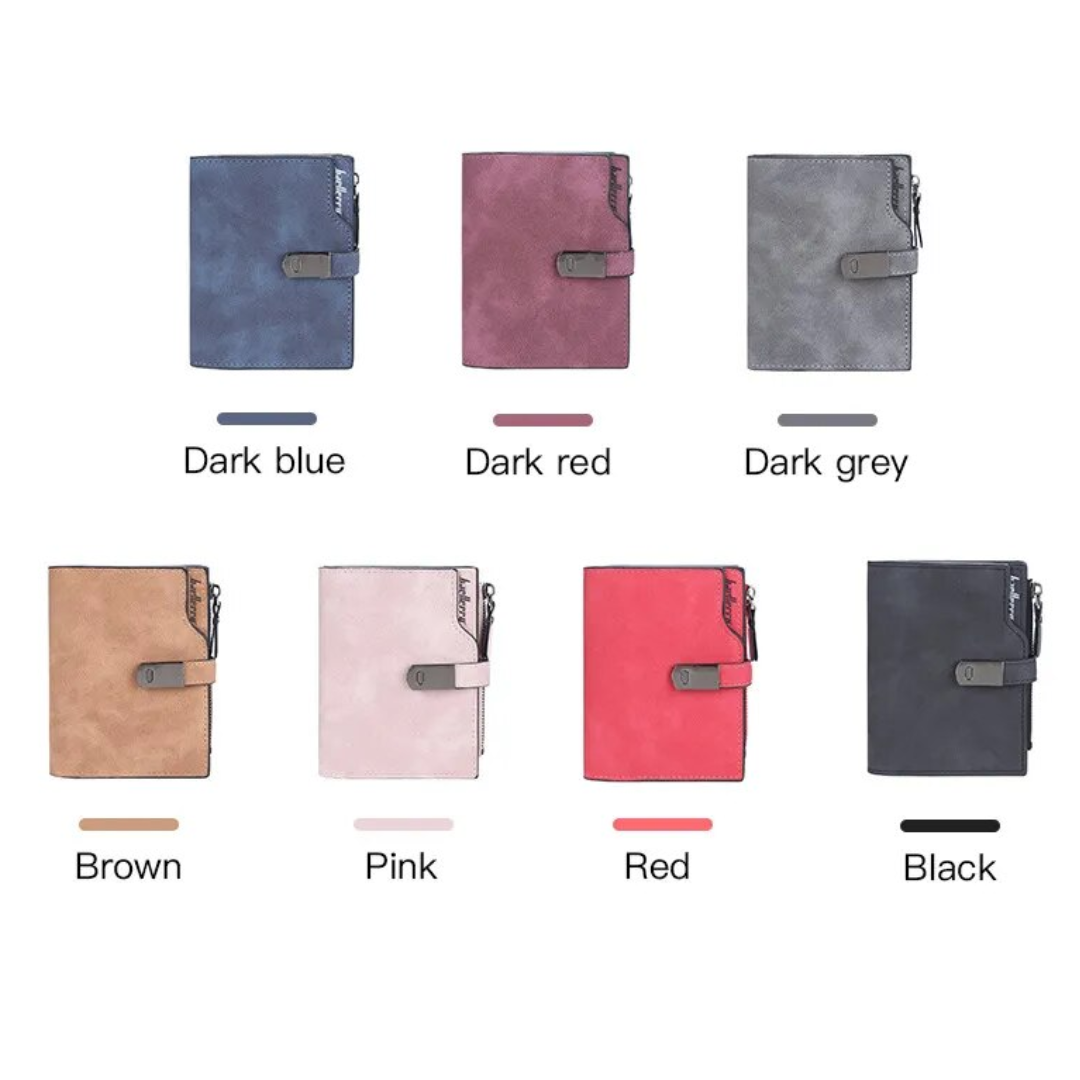 Langlebige Unisex Geldbörse. Kompaktes Design mit Magnetverschluss, viele Kartenfächer und Münzfach.