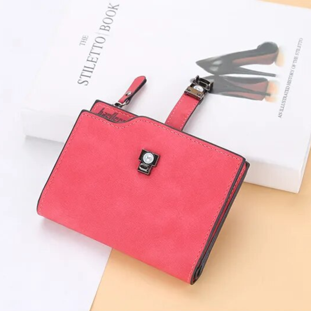 Geldbörse Unisex, Rot, mit Magnetverschluss. Klein, Organizer-Funktion, Kartenhalter & Münzfach.