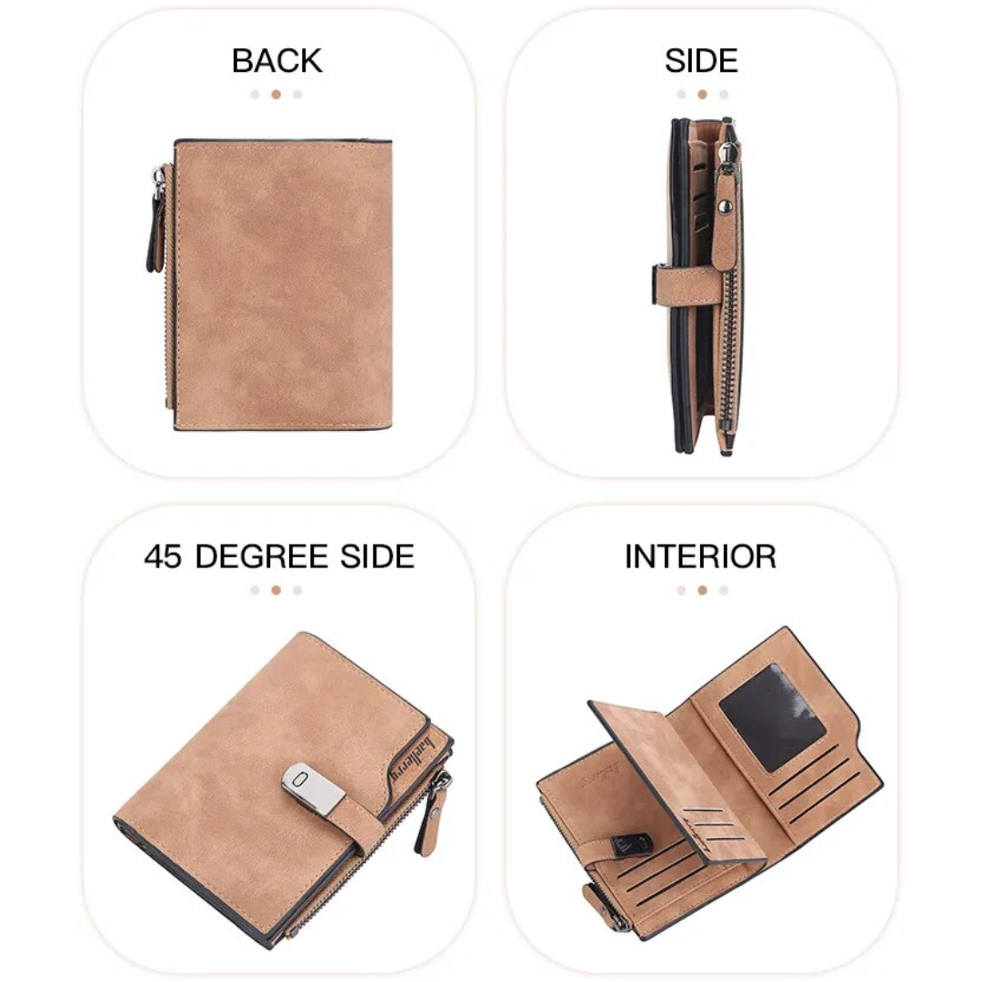 Praktische Unisex Kurzgeldbörse. Stilvolles Design mit Magnetverschluss, Kartenhalter und Münzfach.