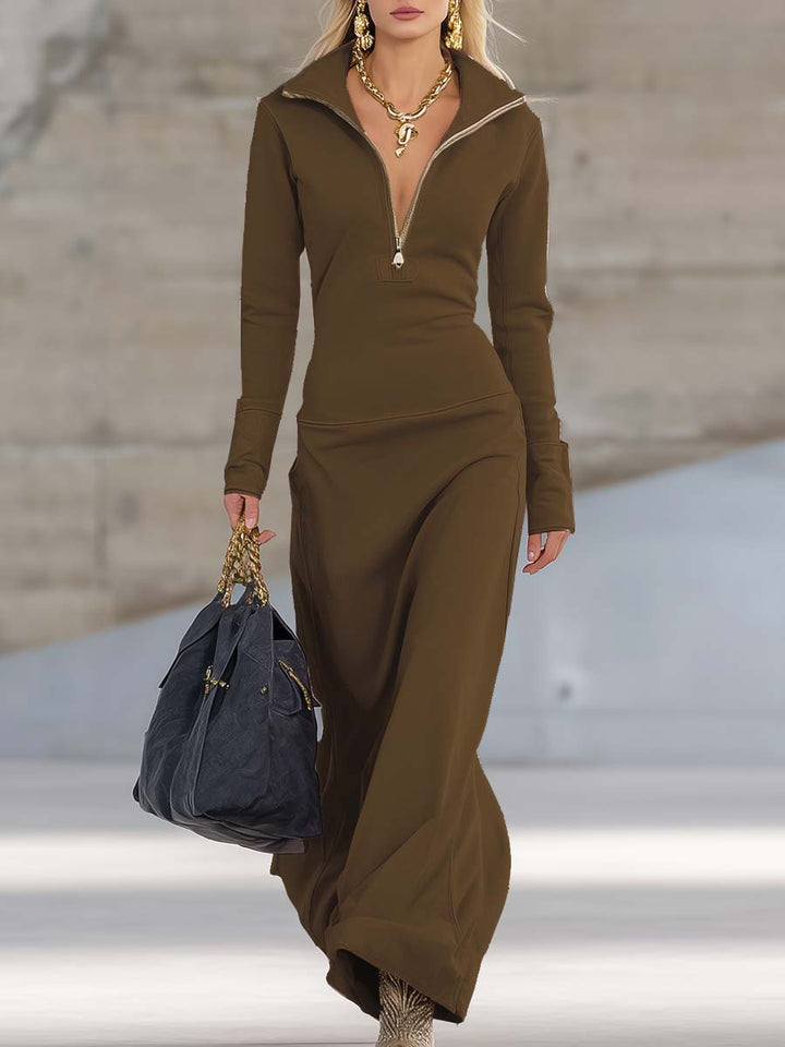 Vielseitiges Damen Maxikleid, ideal als Freizeitkleid oder Abendkleid für Herbst & Wintermode.
