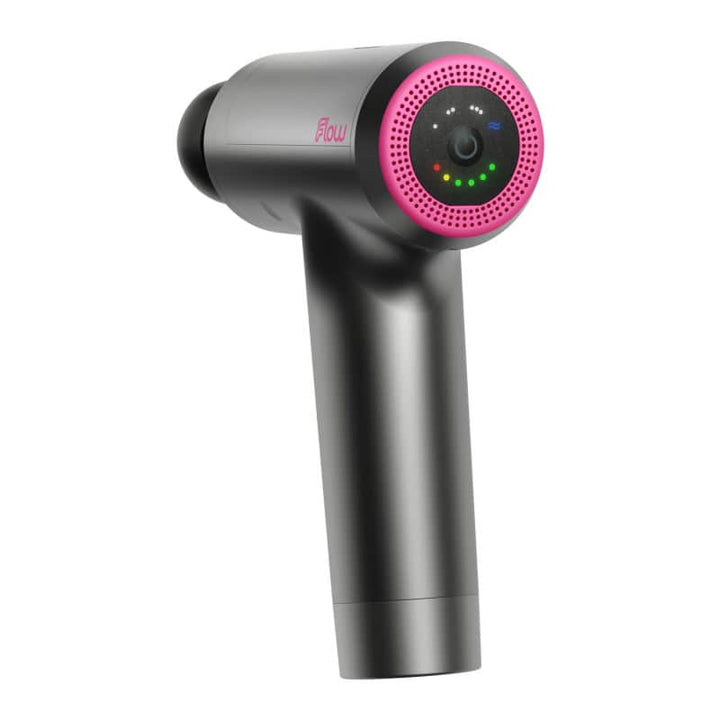 Detailaufnahme einer ergonomischen Massagepistole, bereit für effektive Muskelentspannung und Physiotherapie.