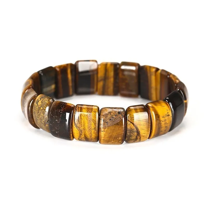 Dreifarbiges Unisex Tigerauge-Armband aus Edelstein. Handgefertigt, symbolisiert Stärke & Klarheit. Energie.