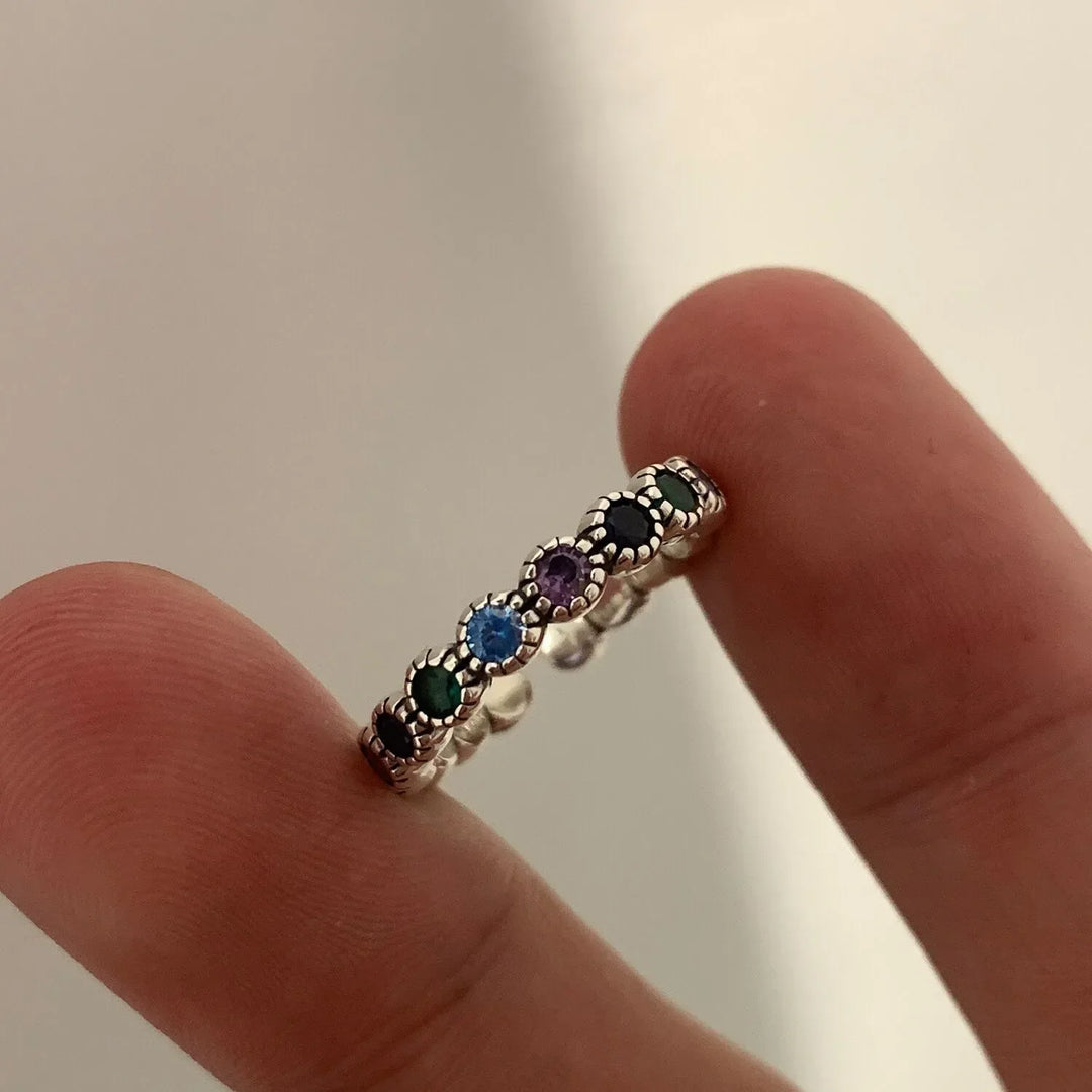Damen-Blumenring aus Sterlingsilber mit Zirkon, filigranes Design. Ideales Geschenk und Accessoire.