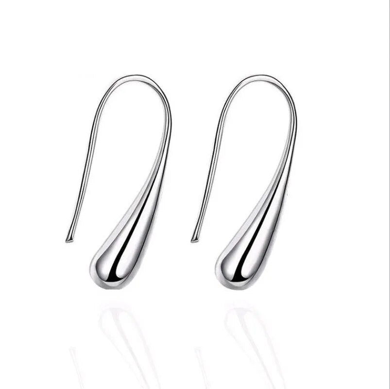 Hochwertiges Damen Sterlingsilber Schmuckset (4-teilig) mit Wassertropfen-Form, ideales elegantes Geschenk.