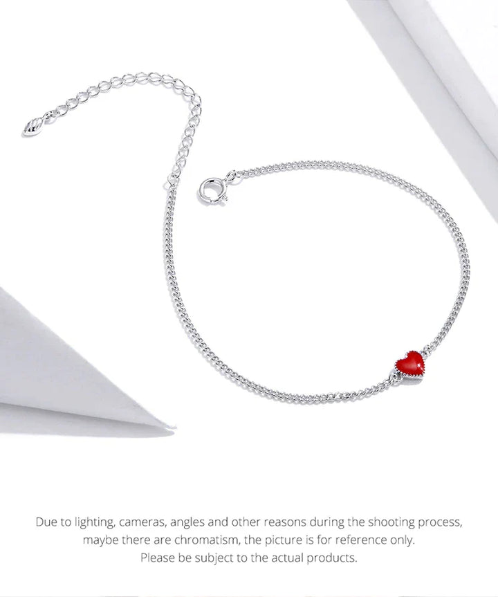 Damen Herzarmband aus 925er Sterlingsilber, verstellbar. Ideal als Geschenk für Frauen, minimalistisch & elegant.