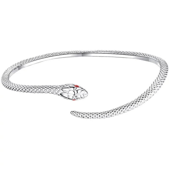 Zeitloses Silberarmband, unisex, im Schlangen-Look. Elegantes Accessoire, verstellbar für jeden Anlass.
