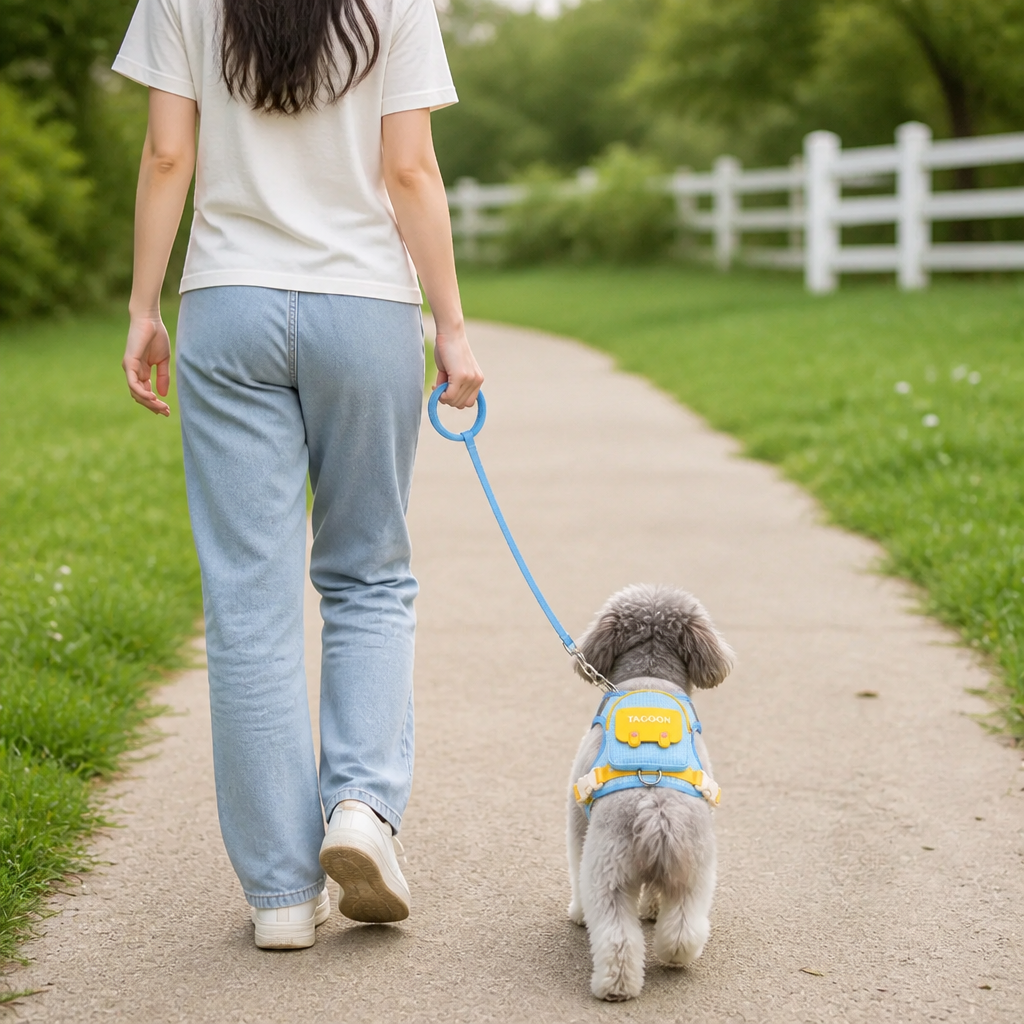 Haustierrucksack-Geschirr für kleine Hunde. Ergonomisch, verstellbar & mit Stauraum für Leckerlis.