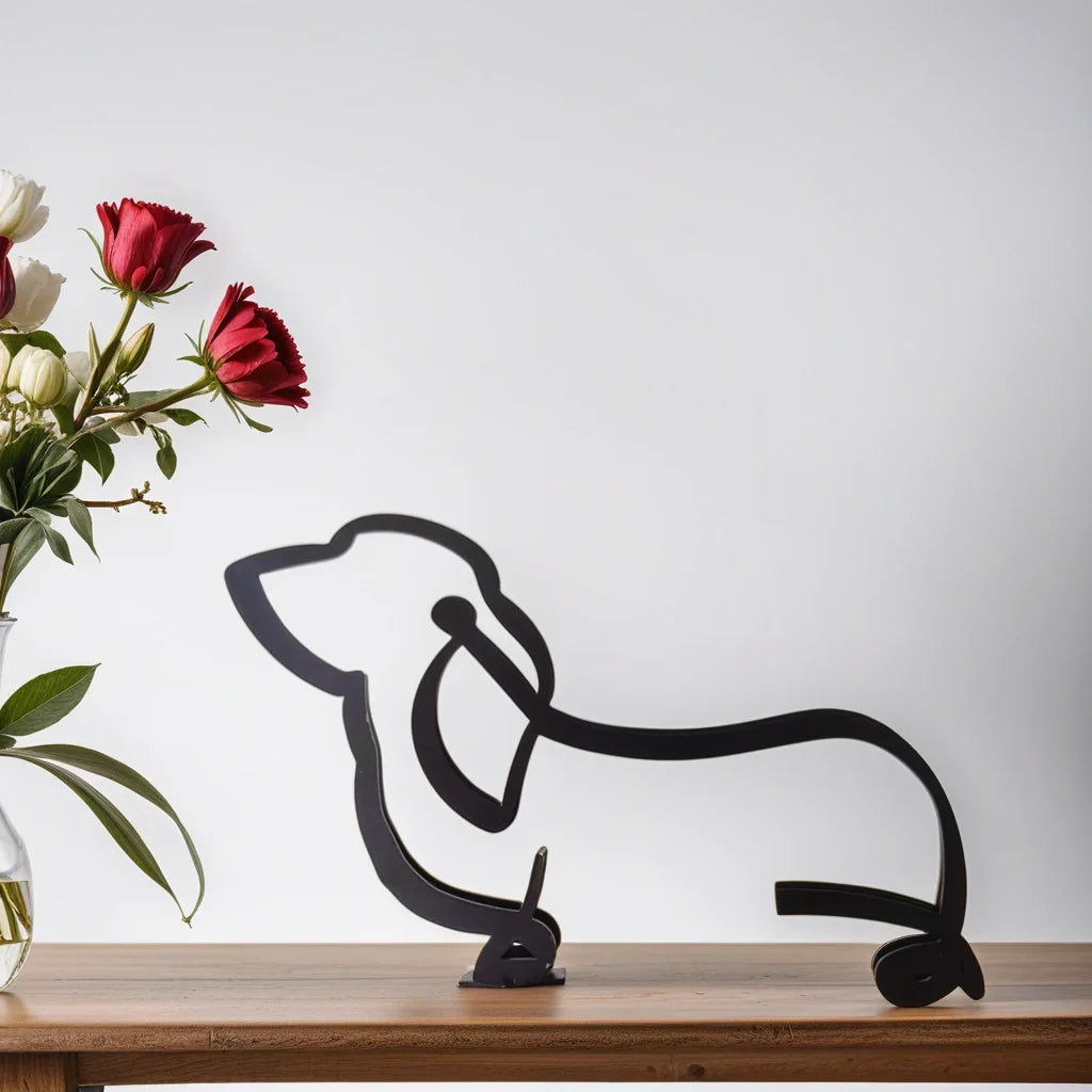 Abstrakte Hunde- & Katzenskulpturen, moderne Dekoration für stilvolle Inneneinrichtung.