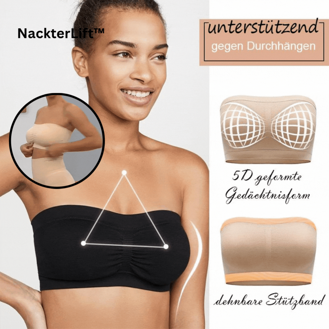 Komfortabler, nahtloser Bandeau-BH für Damen, trägerlos, rutschfest & atmungsaktiv. Ideale Basic-Unterwäsche.